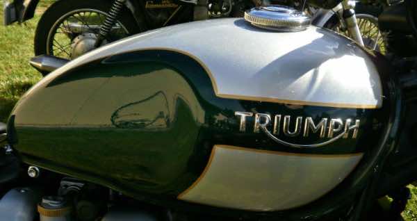 Second of the Triumph motorcycle tanks