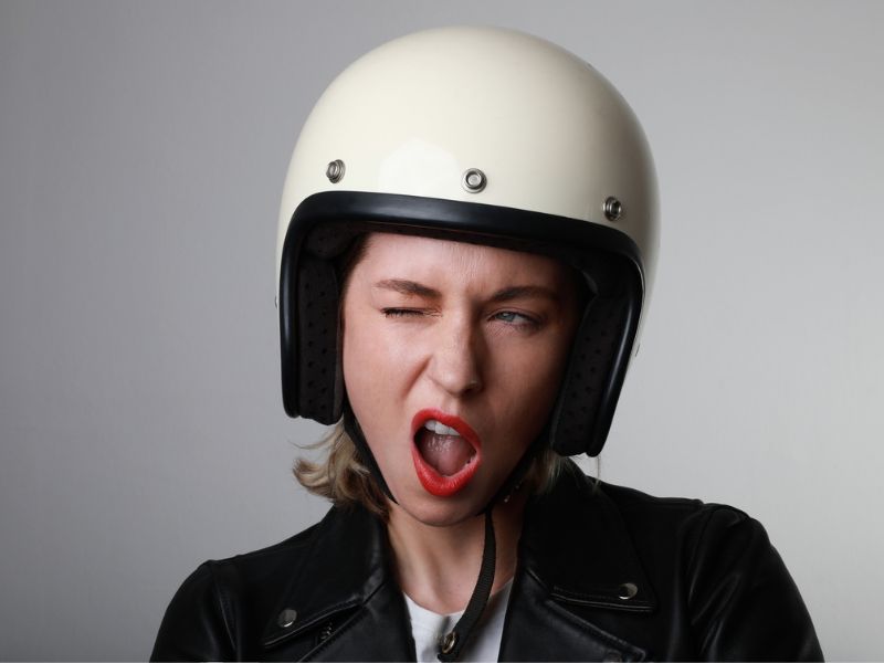 a half face motorcycle helmet is OK