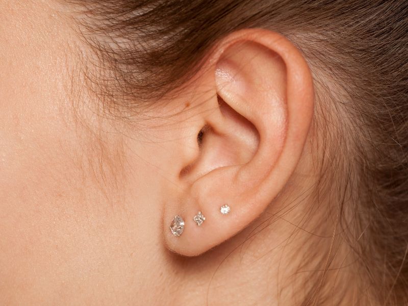motorcycle earrings - multiple piercings 