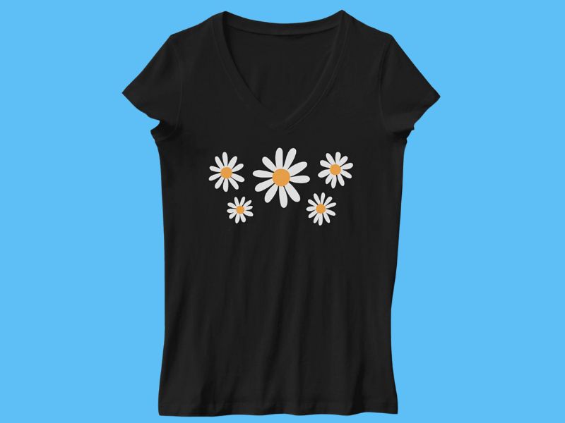 biker date womens t shirts - daisies (1)