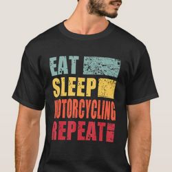 motorcycle t-shirts for men eat sleep motorcycling repeat