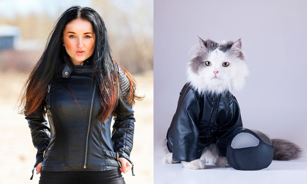 biker chicks vs biker cats - motorcycle jacket